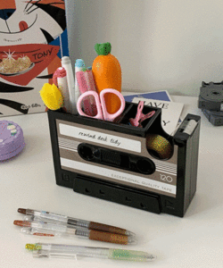 카세트 카세트테이프 키치 레트로 컬러 멀티 연필꽂이 3colors