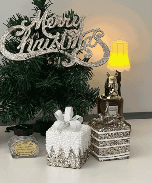 샤이닝 글리터 선물상자 2color 오너먼트 크리스마스 장식 소품 오브제