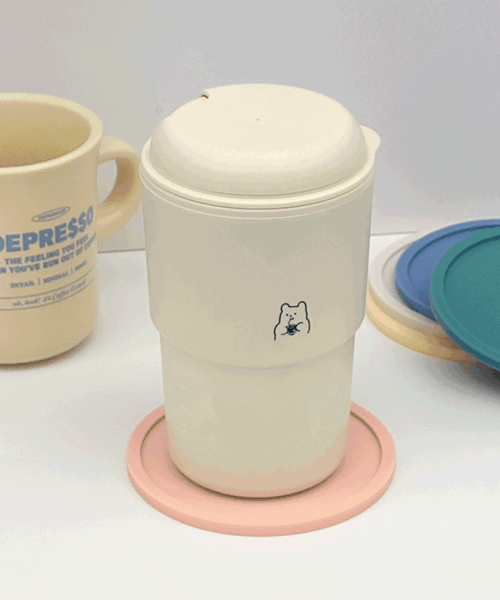 6colors 실리콘 마카롱 컵받침 티코스터 주방 홈카페 인테리어 소품